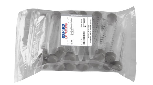 Oxford 50mL Centrifuge Tubes, Bulk, Sterile, 25 tubes x 20 packs, 500 tubes / case